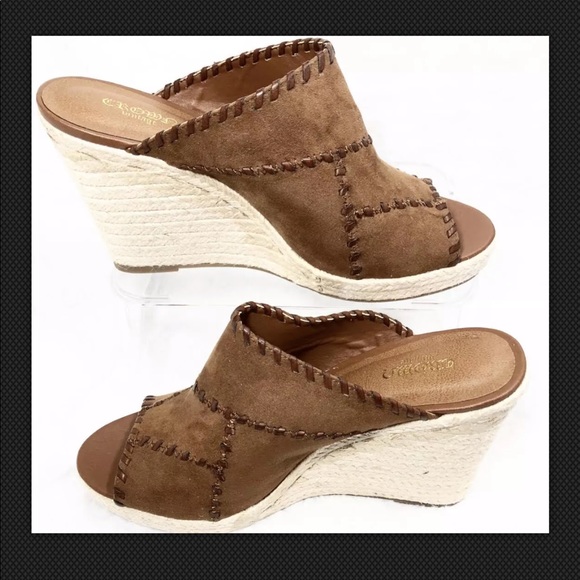 🆕Crown Vintage Mariana Brwn Heeled Mule Wedge 9.5 - Picture 4 of 7